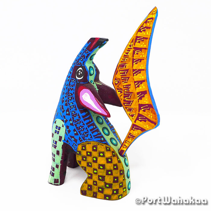 Coyote Oaxacan Navajo Geoglyphic Austin Texas Artist - Candido Perez Carving Small, Coyote, lobo, San Martin Tilcajete