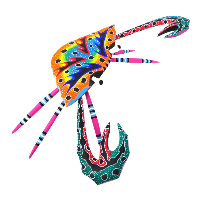 Javier Blas Fire Crab Animals Oaxaca Imports Austin Texas Artist - Javier Blas Carving Small Medium, Crab, Jaiba, San Pedro Cajonos