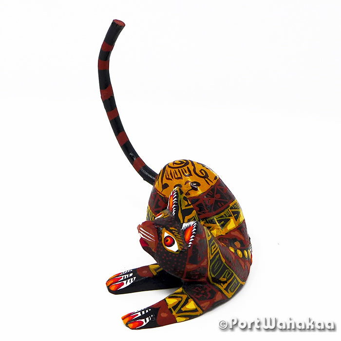 Russet Gato Austin Alebrije Texas Port Wahakaa Artist - Francisca Ojeda Carving Small, Cat, Gato, San Martin Tilcajete