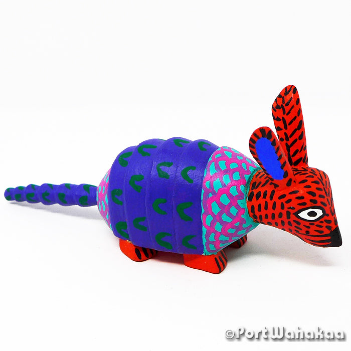 Habanero Armadillo Copal Wood Alebrije Oaxacan Carvings for Sale Texas Artist - Reynaldo Santiago Armadillo, Carving Small, La Union