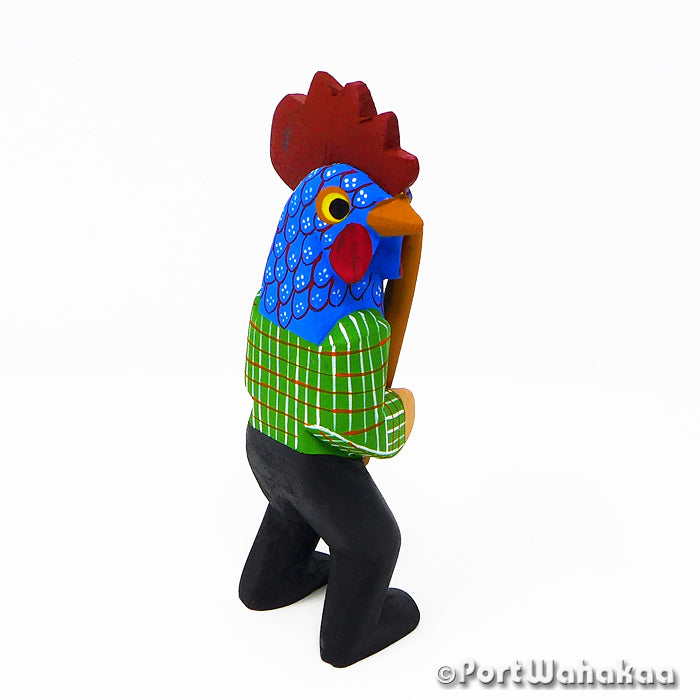 Piper Gallo Austin Texas Musical Alebrijes Wahakaa Artist - Martin Xuana Carving Small Medium, Gallo, Musician, Rooster