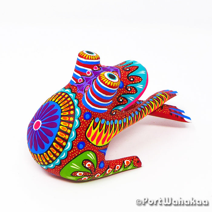 Tlaxiaco Frog Copal Wood Alebrije Oaxacan Carvings for Sale Texas Artist - Yesenia Castro Arrazola, Carving Small, Rana, Sapo