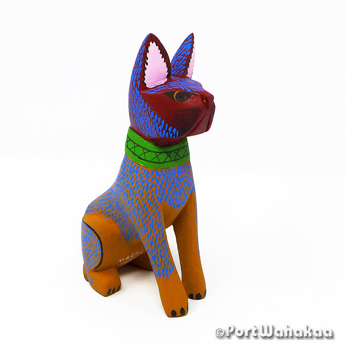 Noble Watchdog Austin Texas Alebrijes Copal Oaxaca Carving Artist - Martin Xuana Carving Small, Dog, Perro, San Martin Tilcajete
