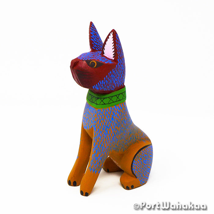 Noble Watchdog Austin Texas Alebrijes Copal Oaxaca Carving Artist - Martin Xuana Carving Small, Dog, Perro, San Martin Tilcajete