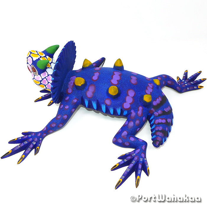 King Spiny Toad Austin Texas Oaxacan Wood Carvings for Sale Artist - Susano Morales Arrazola, Carving Giant, Chamelon, Iguana, Lizard, Reptile