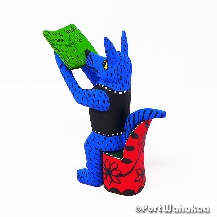 Coyote Student Wood Carving Oaxacan Alebrijes for Sale Austin Texas Artist - Calixto Santiago Carving Small Medium, Coyote, La Union, Student