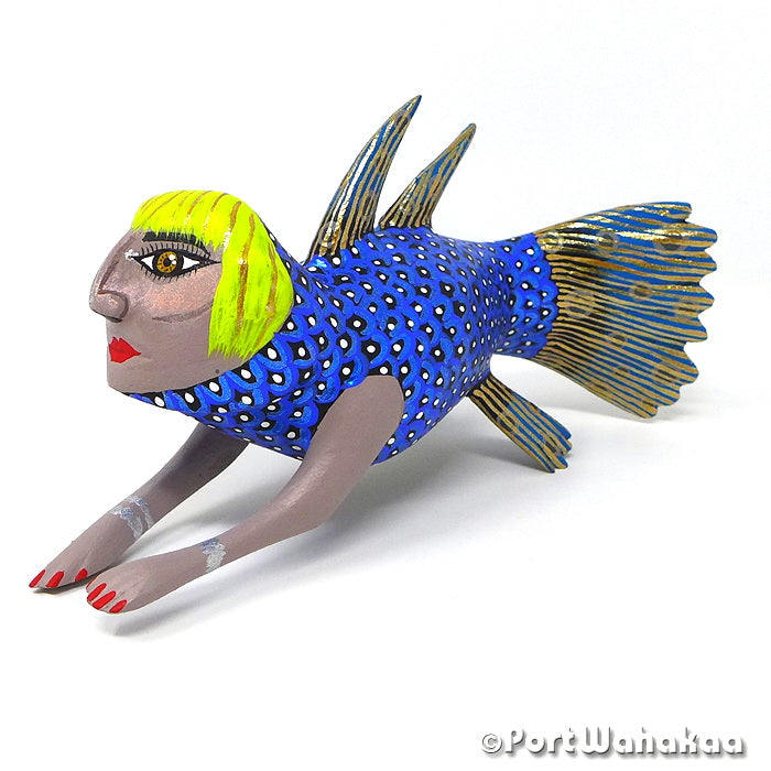 Gladys the River Guardian Nahual Alebrije Oaxaca Copal Figurine Austin Artist - Yesenia Silvia Hernandez Arrazola, Carving Medium, Mermaid, Nahual, Sirena