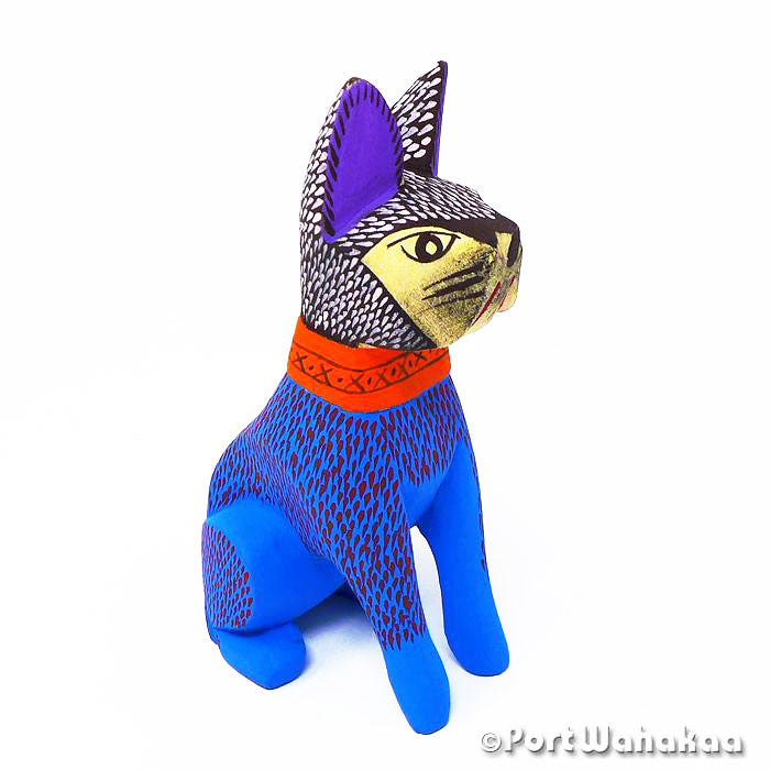 Oaxacan Wood Carvings for Sale Texas Azure Watchdog Artist - Martin Xuana Carving Small, Dog, Perro, San Martin Tilcajete