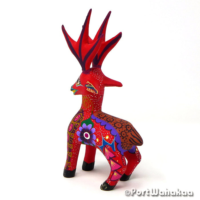 Daedalian Deer Copal Wood Oaxacan Alebrije Carving for Sale Texas Artist - Roberta Angeles Deer, Gazelle, San Martin Tilcajete, Venado