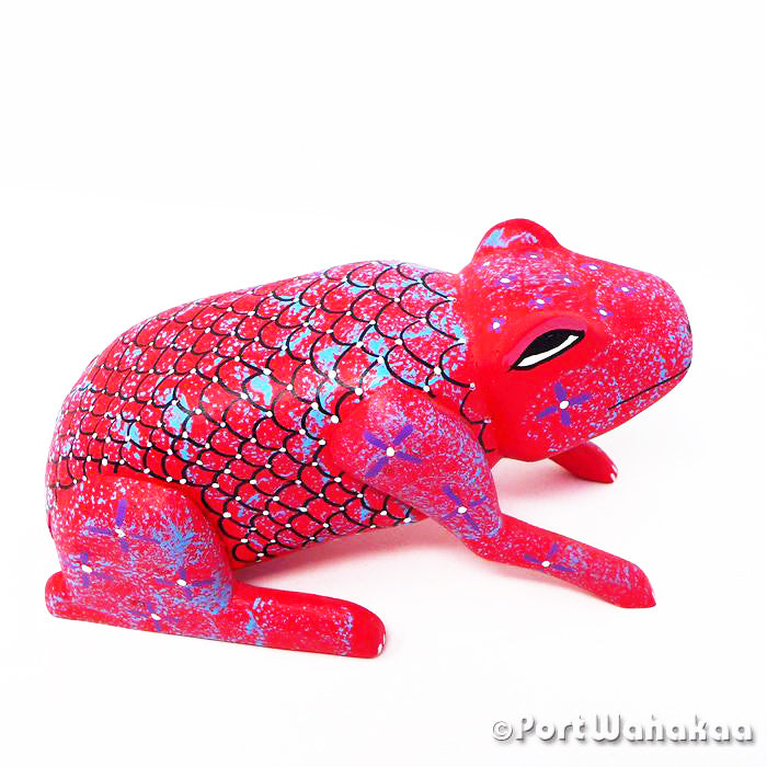 Hot Day Toad Copal Wood Alebrije Oaxacan Carvings for Sale Texas Artist - Alberto Perez Carving Medium Large, Frog, La Union, Rana, Sapo, Toad