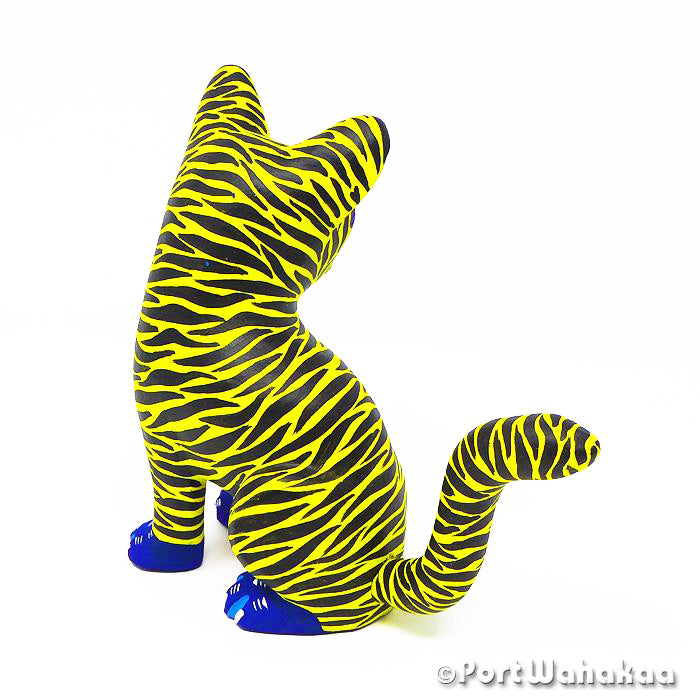 Choapan Wild Cat Animalito Austin Texas Port Wahakaa Artist - Lauro Ramirez & Griselda Morales Arrazola, Carving Medium, Cat, Gato, Panthera